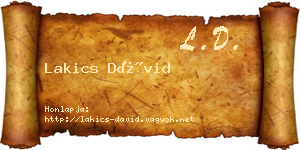 Lakics Dávid névjegykártya
